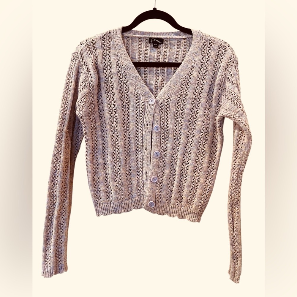 Art Class Girls Sweater Cardigan Purple Pink Knit XL